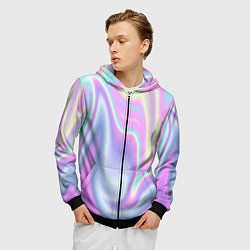 Толстовка 3D на молнии мужская Vaporwave, цвет: 3D-черный — фото 2