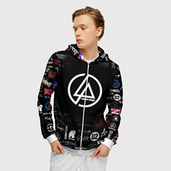 Толстовка 3D на молнии мужская LINKIN PARK, цвет: 3D-белый — фото 2