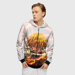 Толстовка 3D на молнии мужская KIMETSU NO YAIBA, цвет: 3D-черный — фото 2