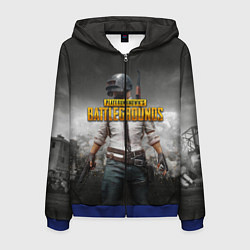 Толстовка 3D на молнии мужская PUBG, цвет: 3D-синий
