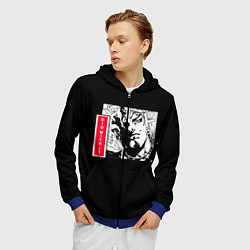 Толстовка 3D на молнии мужская Jojos bizarre adventure Dio, цвет: 3D-синий — фото 2
