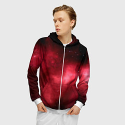 Толстовка 3D на молнии мужская Космос, цвет: 3D-белый — фото 2