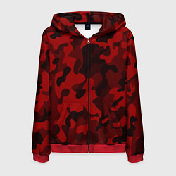Толстовка 3D на молнии мужская RED MILITARY, цвет: 3D-красный