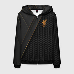 Толстовка 3D на молнии мужская Liverpool FC, цвет: 3D-черный