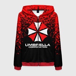 Толстовка 3D на молнии мужская Umbrella Corporation, цвет: 3D-красный