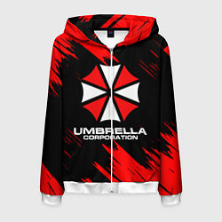 Толстовка 3D на молнии мужская Umbrella Corporation, цвет: 3D-белый