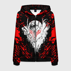 Толстовка 3D на молнии мужская BERSERK, цвет: 3D-черный