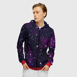 Толстовка 3D на молнии мужская Космос, цвет: 3D-красный — фото 2