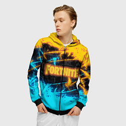 Толстовка 3D на молнии мужская FORTNITE, цвет: 3D-черный — фото 2