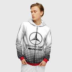 Толстовка 3D на молнии мужская Mercedes-Benz, цвет: 3D-красный — фото 2
