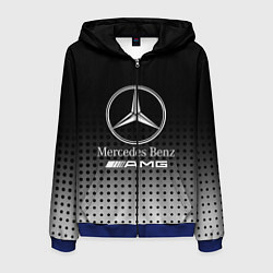 Толстовка 3D на молнии мужская Mercedes-Benz, цвет: 3D-синий