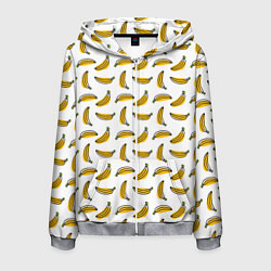Толстовка 3D на молнии мужская Бананы, цвет: 3D-меланж