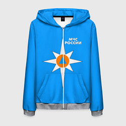Толстовка 3D на молнии мужская МЧС России, цвет: 3D-меланж