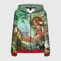 Толстовка 3D на молнии мужская Гибли, цвет: 3D-красный