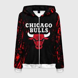 Толстовка 3D на молнии мужская CHICAGO BULLS, цвет: 3D-белый