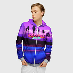 Толстовка 3D на молнии мужская HOTLINE MIAMI, цвет: 3D-меланж — фото 2