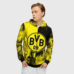 Толстовка 3D на молнии мужская BORUSSIA, цвет: 3D-черный — фото 2