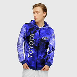 Толстовка 3D на молнии мужская TOYOTA, цвет: 3D-синий — фото 2