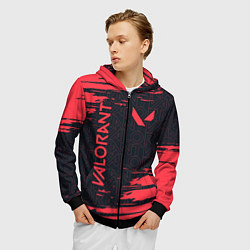 Толстовка 3D на молнии мужская VALORANT ВАЛОРАНТ, цвет: 3D-черный — фото 2