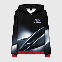 Толстовка 3D на молнии мужская SUBARU, цвет: 3D-красный