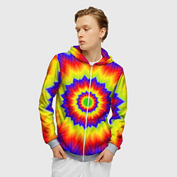 Толстовка 3D на молнии мужская Tie-Dye, цвет: 3D-меланж — фото 2