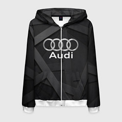 Толстовка 3D на молнии мужская AUDI, цвет: 3D-белый