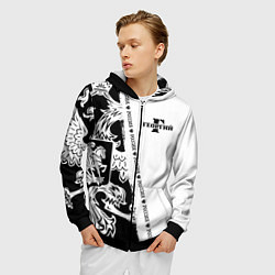 Толстовка 3D на молнии мужская Георгий, цвет: 3D-черный — фото 2