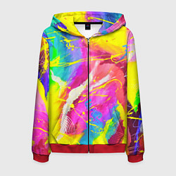 Толстовка 3D на молнии мужская ТИ-ДАЙ, цвет: 3D-красный