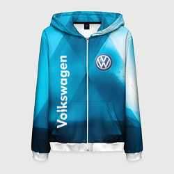 Толстовка 3D на молнии мужская VOLKSWAGEN, цвет: 3D-белый