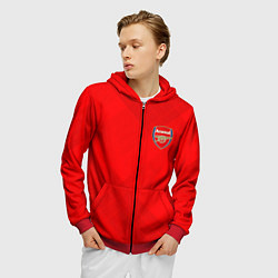 Толстовка 3D на молнии мужская ARSENAL, цвет: 3D-красный — фото 2