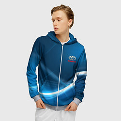 Толстовка 3D на молнии мужская TOYOTA, цвет: 3D-меланж — фото 2