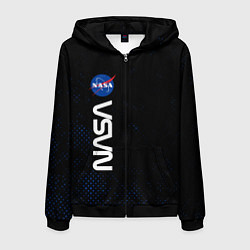 Толстовка 3D на молнии мужская NASA НАСА, цвет: 3D-черный