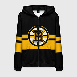 Толстовка 3D на молнии мужская BOSTON BRUINS NHL, цвет: 3D-черный