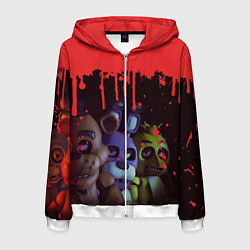 Толстовка 3D на молнии мужская Five Nights At Freddys, цвет: 3D-белый