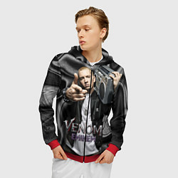 Толстовка 3D на молнии мужская Eminem-Venom, цвет: 3D-красный — фото 2