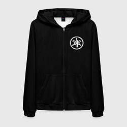 Толстовка 3D на молнии мужская Yamaha на спине, цвет: 3D-черный