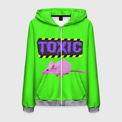 Толстовка 3D на молнии мужская Toxic, цвет: 3D-меланж