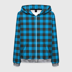 Мужская толстовка на молнии Голубая клетка