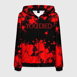 Толстовка 3D на молнии мужская DARK SOULS, цвет: 3D-черный