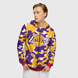 Толстовка 3D на молнии мужская LA LAKERS ЛЕЙКЕРС, цвет: 3D-красный — фото 2