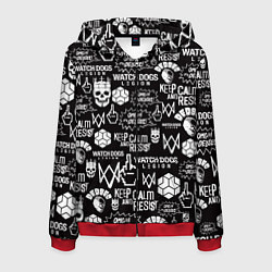 Толстовка 3D на молнии мужская WATCH DOGS LEGION, цвет: 3D-красный