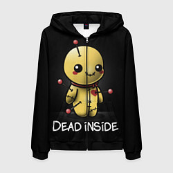 Толстовка 3D на молнии мужская DEAD INSIDE, цвет: 3D-черный