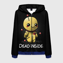 Толстовка 3D на молнии мужская DEAD INSIDE, цвет: 3D-синий