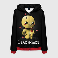 Толстовка 3D на молнии мужская DEAD INSIDE, цвет: 3D-красный