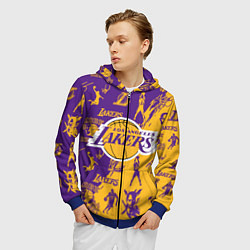 Толстовка 3D на молнии мужская КОБИ БРАЙАНТ, цвет: 3D-синий — фото 2