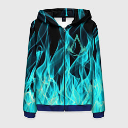 Толстовка 3D на молнии мужская ASSASSINS CREED VALHALLA, цвет: 3D-синий