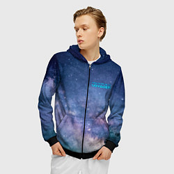 Толстовка 3D на молнии мужская Услышь мой вой уже, это Voyager, цвет: 3D-черный — фото 2