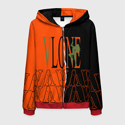 Толстовка 3D на молнии мужская V lone orange dark logo, цвет: 3D-красный