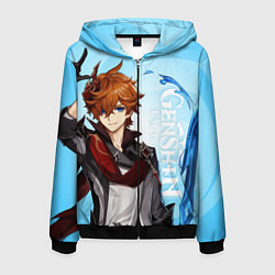 Мужская толстовка на молнии GENSHIN IMPACT, ТАРТАЛЬЯ