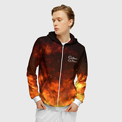 Толстовка 3D на молнии мужская Children of Bodom Fire Z, цвет: 3D-белый — фото 2